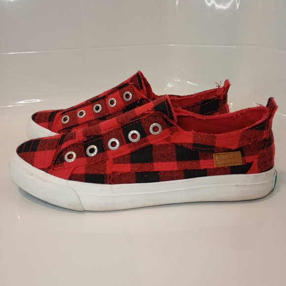 Blowfish Malibu Women's Size 9 Slip On Sneakers Plaid Black & Red Lacel… - Picture 5 of 10